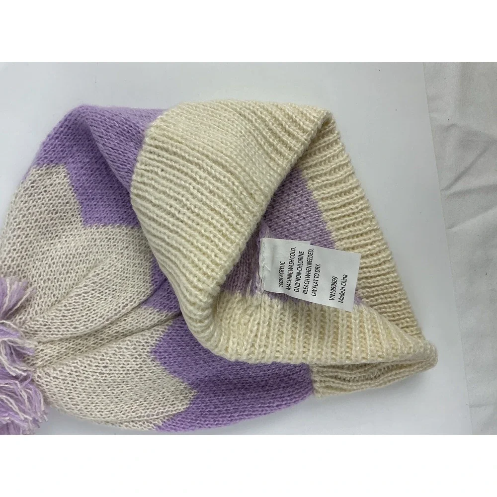 Pack of‎ 4 Kids Beanie Pom Winter Striped Hat Acrylic Colorful Warm Cute NEW